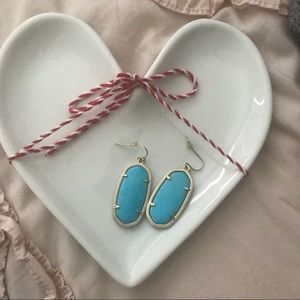 Kendra Scott Elle Earrings, Turquoise, EUC